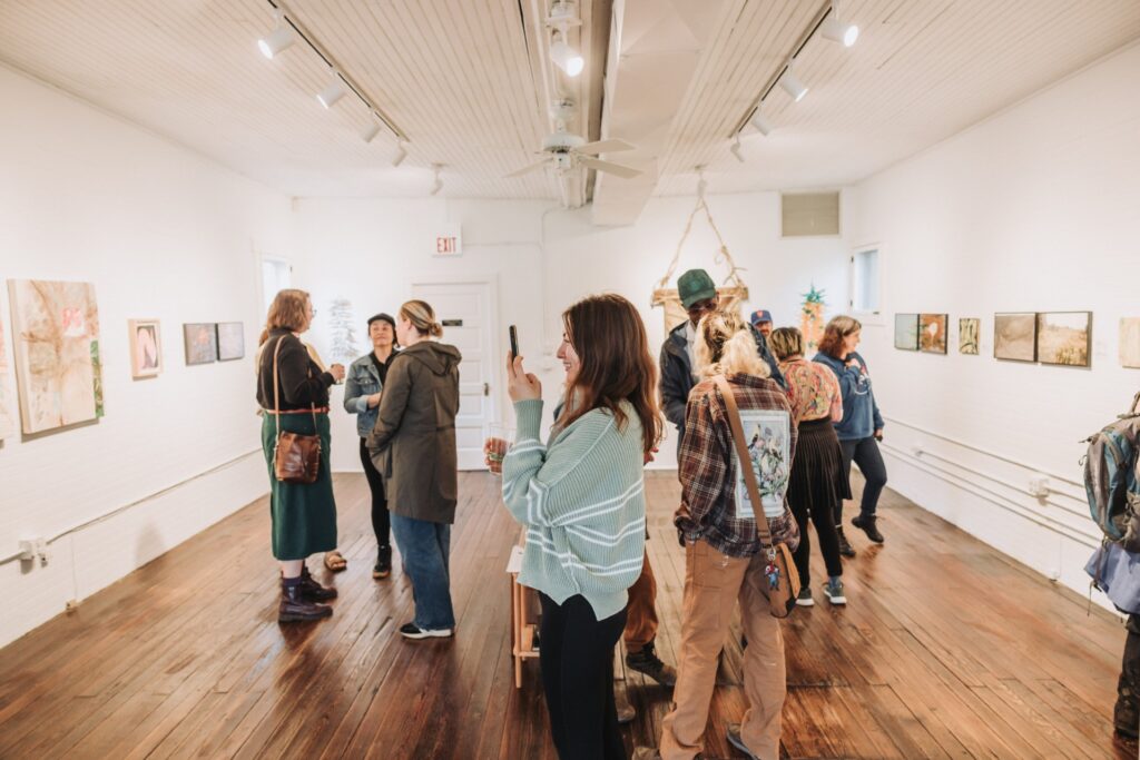 Community members at a church