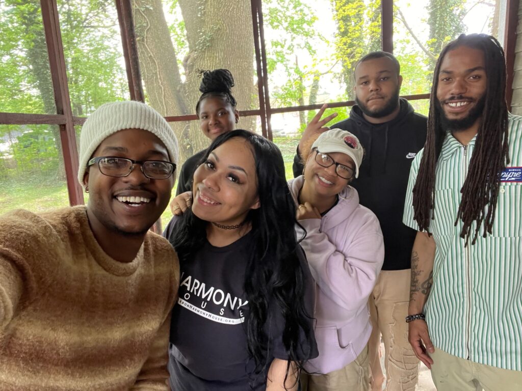 Community members at a meeting